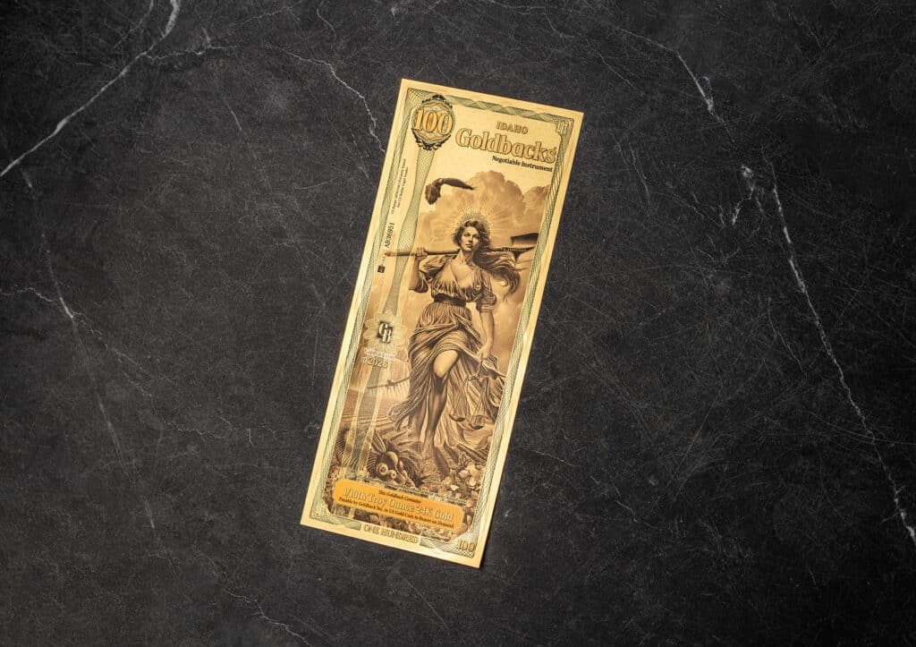 Goldback Idaho 100 note