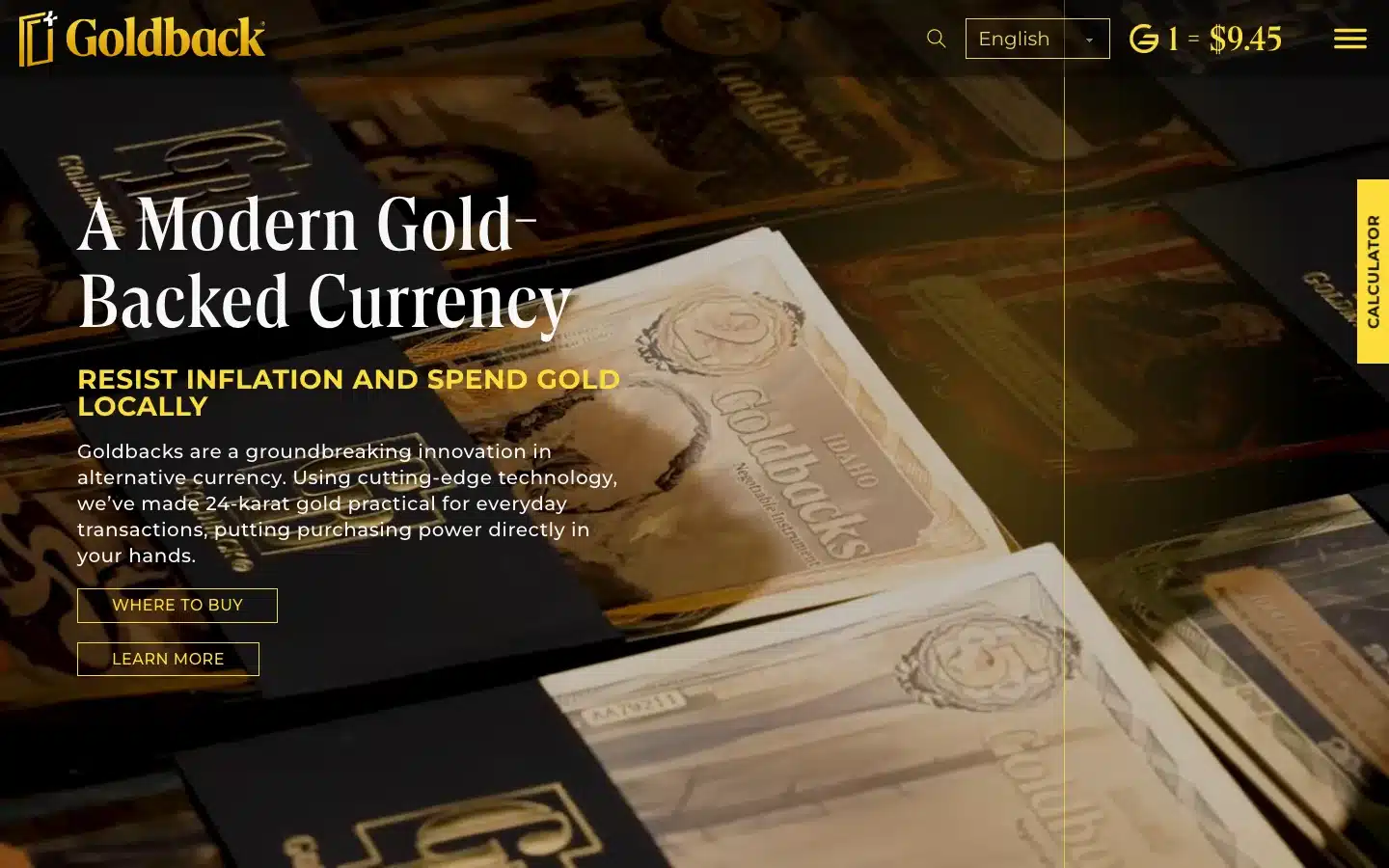 Goldback — 24K polymer-encapsulated, alternative gold currency in multiple denominations
